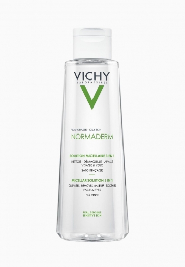 Normaderm Solution Micellaire 3 en 1 Vichy Démaquillant et nettoyant peau grasse