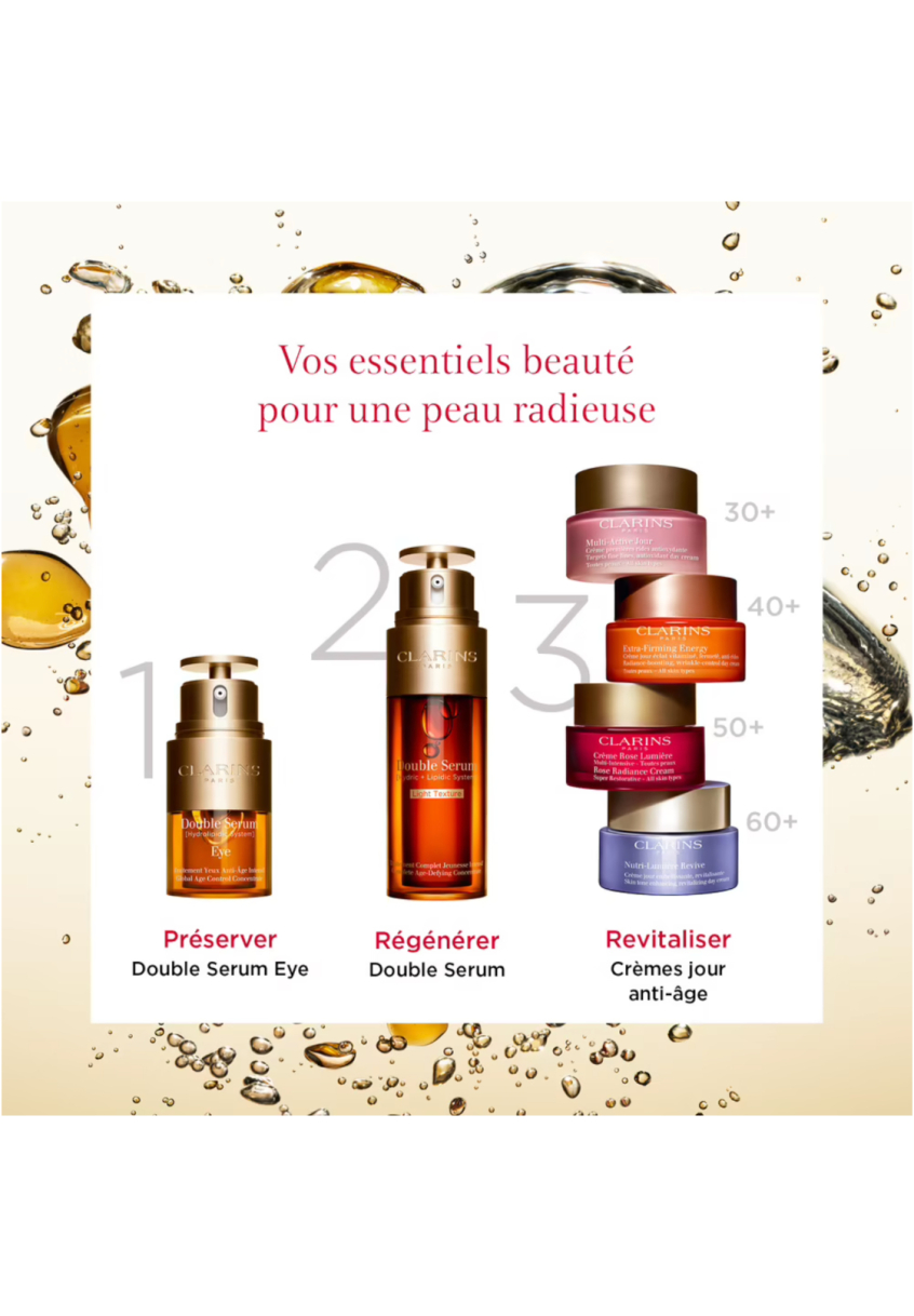 Double Serum Light texture Clarins Sérum anti-âge texture légère pas cher