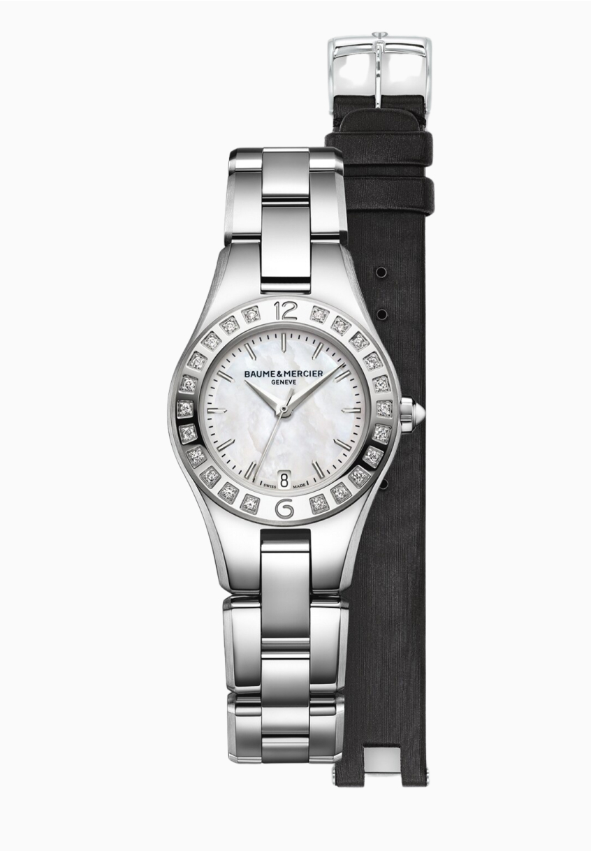 Linea 10078 Baume & Mercier Montre à quartz sertie de diamants pas cher