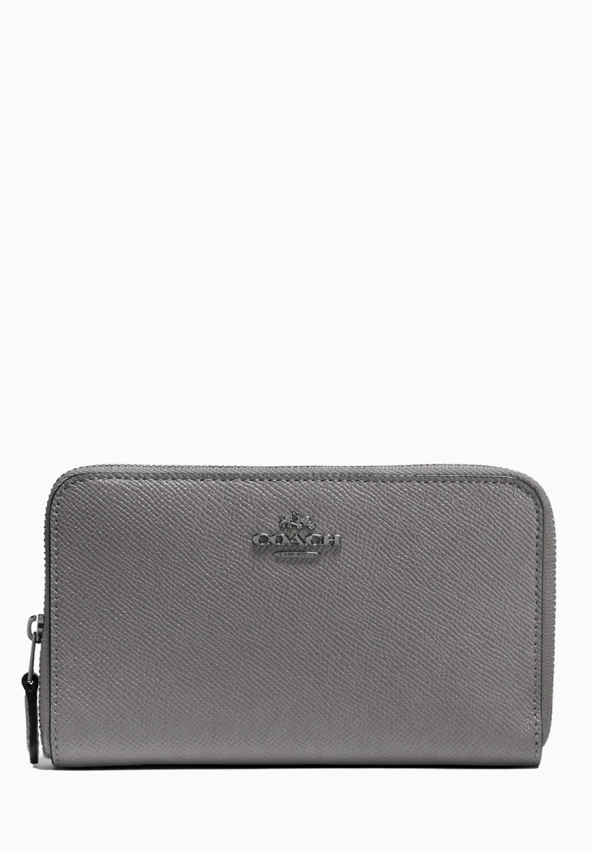 Portefeuille Moyen À Fermeture Éclair Coach Portefeuille en cuir Cross-grain durable pas cher