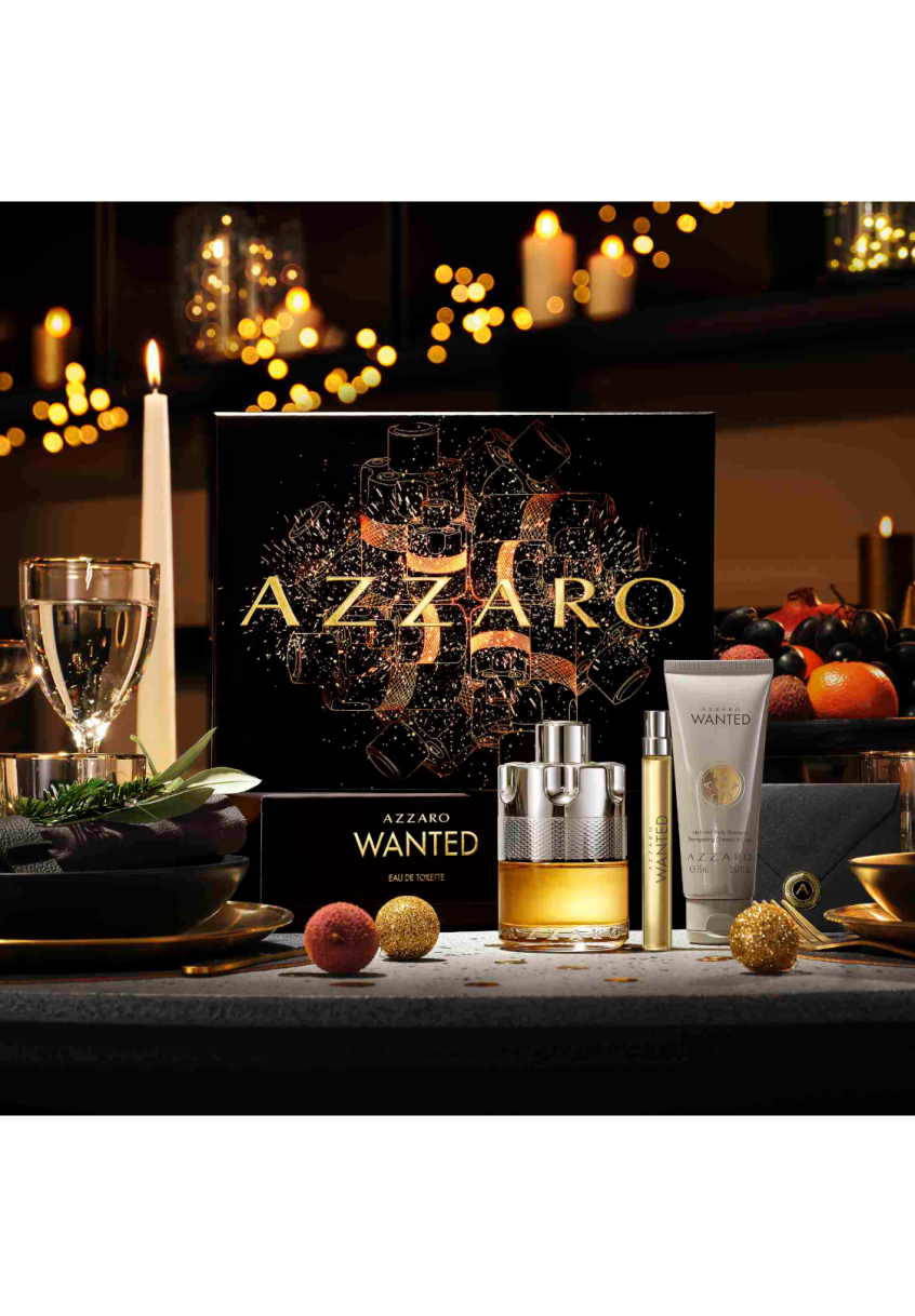 Wanted Azzaro Coffret Eau de Toilette + Shampooing cheveux et corps + Format voyage pas cher