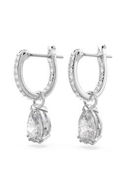 Anneaux d'oreilles Stilla Swarovski Blanc, métal rhodié pas cher