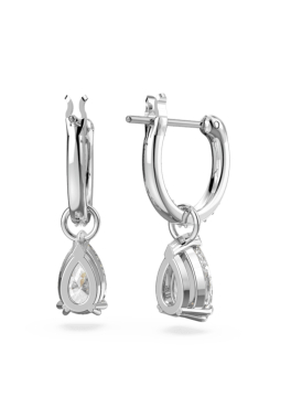 Anneaux d'oreilles Stilla Swarovski Blanc, métal rhodié pas cher