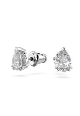 Clous d'oreilles Stilla Swarovski Blanc, métal rhodié pas cher