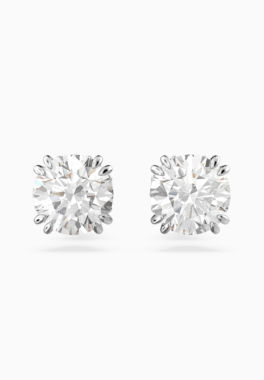 Clous d'oreilles Stilla Swarovski Blanc, métal rhodié pas cher