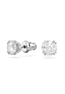 Clous d'oreilles Stilla Swarovski Blanc, métal rhodié pas cher
