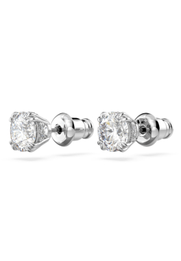 Clous d'oreilles Stilla Swarovski Blanc, métal rhodié pas cher