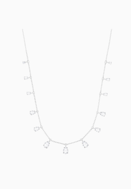 Collier Attract Pear Swarovski Blanc, Métal Rhodié pas cher