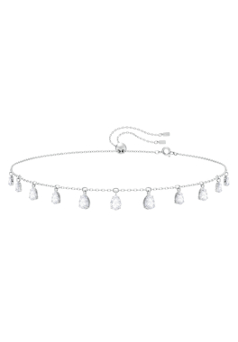 Collier Attract Pear Swarovski Blanc, Métal Rhodié pas cher