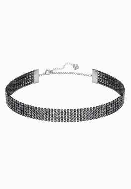 Collier Fit Swarovski Noir, Métal Plaqué Ruthénium pas cher