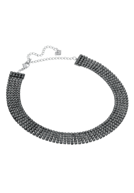 Collier Fit Swarovski Noir, Métal Plaqué Ruthénium pas cher