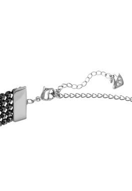 Collier Fit Swarovski Noir, Métal Plaqué Ruthénium pas cher