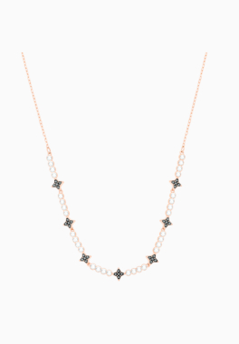 Collier Halve Swarovski Noir, Plaqué Or Rose pas cher