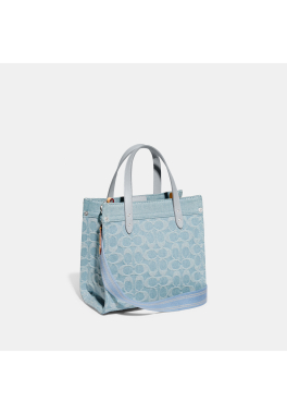 Field Tote 22 In Signature Denim Coach Tote bag pas cher