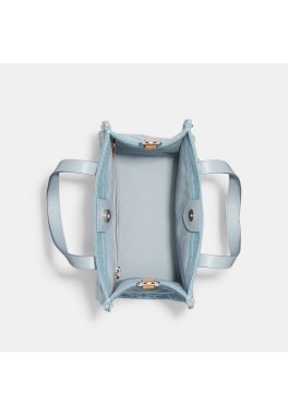 Field Tote 22 In Signature Denim Coach Tote bag pas cher