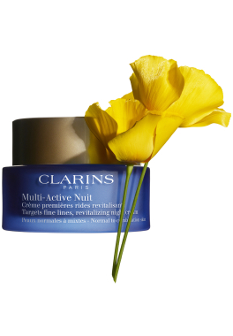 Crème Premières Rides Revitalisante Clarins Multi-Active Nuit - Peaux normales à mixtes pas cher