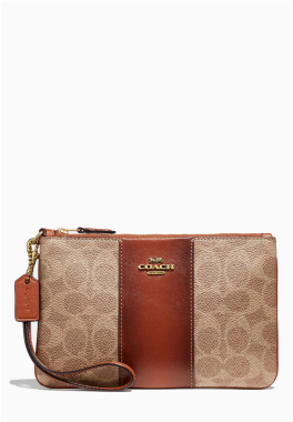 Petit portefeuille en Jacquard Signature Coach Portefeuille pas cher