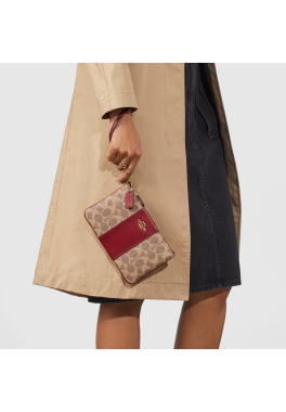 Petit portefeuille en Jacquard Signature Coach Portefeuille pas cher