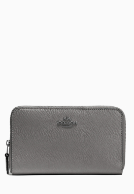 Portefeuille Moyen À Fermeture Éclair Coach Portefeuille en cuir Cross-grain durable pas cher