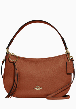 Sac Bandoulière Sutton Coach Sac à main en cuir galet poli avec bandoulière pas cher