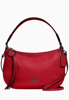 Sac Bandoulière Sutton Coach Sac à main en cuir galet poli avec bandoulière pas cher