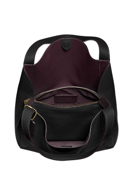 Sac Hobo Coach Sac fourre-tout en cuir de vache et fermeture bidirectionnelle pas cher