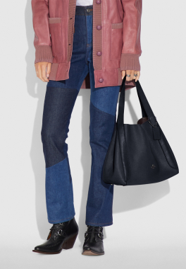 Sac Hobo Coach Sac fourre-tout en cuir de vache et fermeture bidirectionnelle pas cher