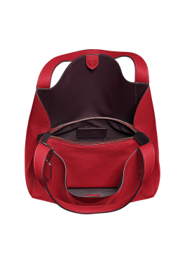 Sac Hobo Coach Sac fourre-tout en cuir de vache et fermeture bidirectionnelle pas cher