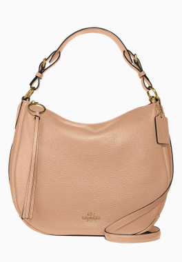 Sac Hobo Sutton Coach Grand sac à main en cuir galet poli avec anse et bandoulière pas cher