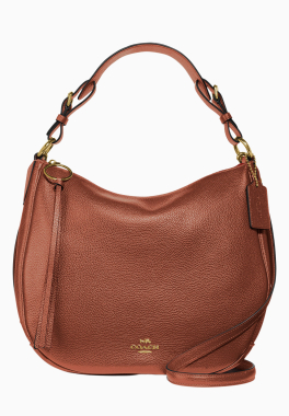 Sac Hobo Sutton Coach Grand sac à main en cuir galet poli avec anse et bandoulière pas cher