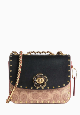 Sac Madison 16 Coach Sac Épaule En Toile Exclusive Avec Clous pas cher