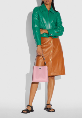 Sac seau Charlie 21 Coach Sac seau bandouillère amovible en cuir pas cher