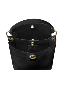 Sac seau Charlie Coach Sac seau léger en cuir galet poli  pas cher