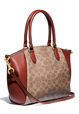 Sacoche Elise En Toile Exclusive Coach Sacoche simple rectangulaire en cuir galet poli pas cher