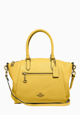 Sacoche Elise Coach Sacoche simple rectangulaire en cuir galet poli pas cher