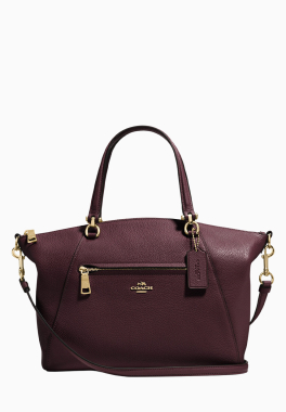 Sacoche Prairie Coach Sac en cuir galet poli avec bandoulière pas cher