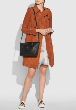 Sacoche Prairie Coach Sac en cuir galet poli avec bandoulière pas cher