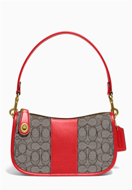 Swinger en Signature Jacquard  Coach Sac à bandoulière court pas cher