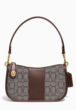 Swinger en Signature Jacquard  Coach Sac à bandoulière court pas cher