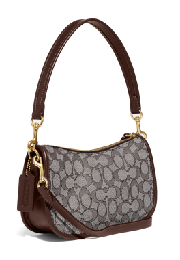 Swinger en Signature Jacquard  Coach Sac à bandoulière court pas cher