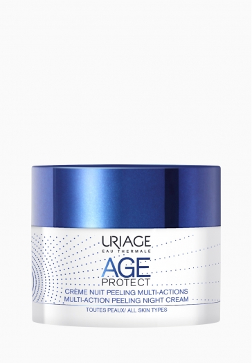 Age Protect Crème Nuit Peeling Multi-Actions Uriage Lisse et illumine