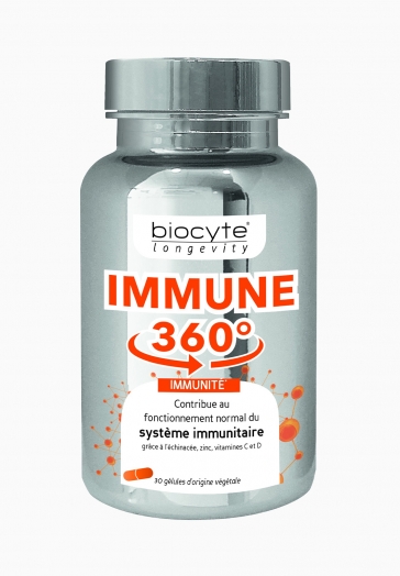 Immune 360° Biocyte Gélules contribuant au fonctionnement du système immunitaire