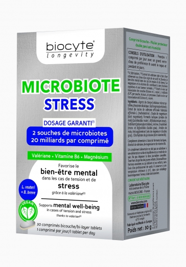 Microbiote Stress Biocyte Comprimés favorisant le bien-être mental en situation de stress