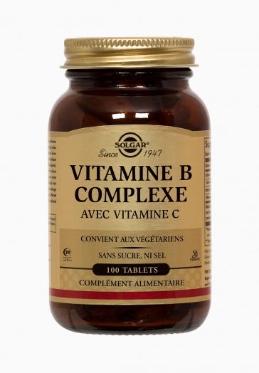 Vitamine B Complexe avec Vitamine C Solgar Réduit la fatigue et améliore les performances intellectuelles