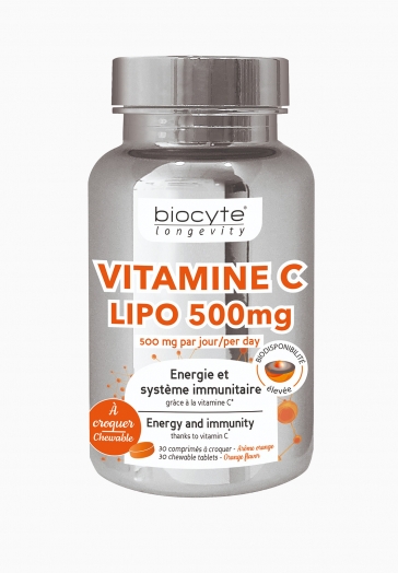 Vitamine C Lipo 500 mg Biocyte Comprimé de Vitamine C à croquer