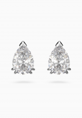 Clous d'oreilles Stilla Swarovski Blanc, métal rhodié pas cher