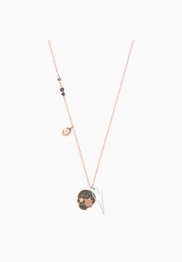 Collier Symbolic Skull Swarovski Multicolore, Combinaison de métaux plaqués pas cher