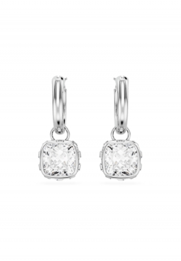 Pendants d'oreilles Chroma Swarovski Blanc, Métal Rhodié pas cher