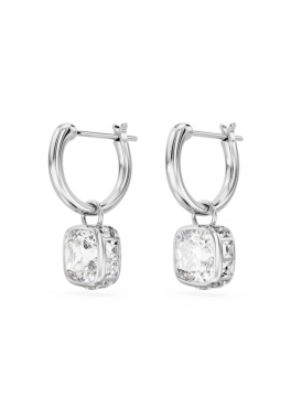 Pendants d'oreilles Chroma Swarovski Blanc, Métal Rhodié pas cher