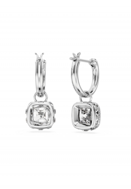 Pendants d'oreilles Chroma Swarovski Blanc, Métal Rhodié pas cher